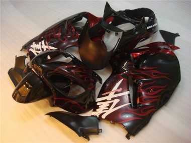 Buy 1996-2007 Black Red Flame Suzuki GSXR 1300 Hayabusa Motorbike Fairing