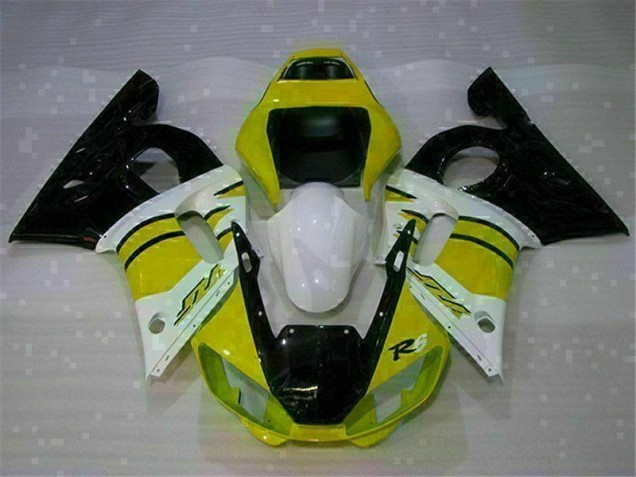 Buy 1998-2002 Yellow White Yamaha YZF R6 Motorcycle Fairings Kits