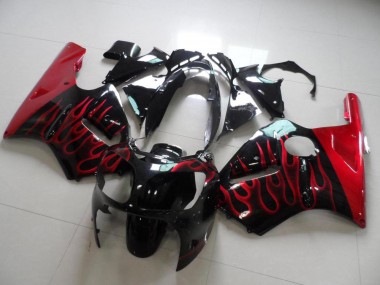 Buy 2000-2001 Red Flame Kawasaki ZX12R Motorbike Fairing