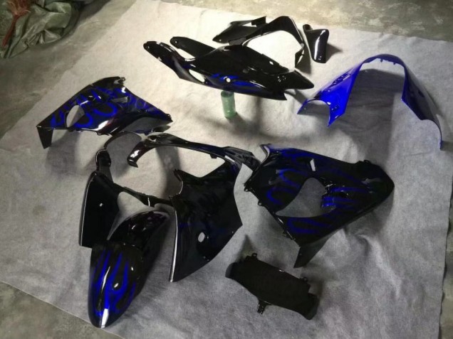 Buy 2000-2001 Glossy Black Blue Flame Kawasaki ZX9R Moto Fairings Buy 2000-2001 Glossy Black Blue Flame Kawasaki ZX9R Moto Fairings