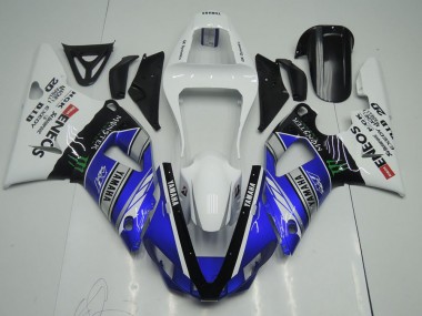 Buy 2000-2001 Blue White ENEOS Monster Yamaha YZF R1 Motor Bike Fairings