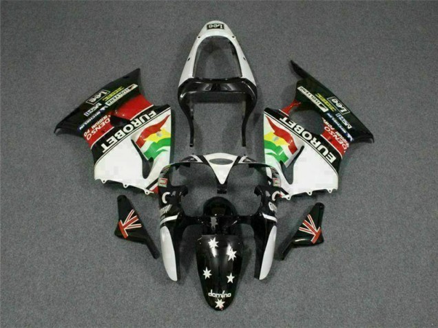 Buy 2000-2002 Black White Eurobet Kawasaki ZX6R Bike Fairing