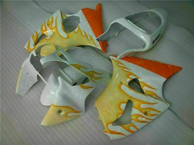 Buy 2000-2002 White Yellow Flame Kawasaki ZX6R Bike Fairings Buy 2000-2002 White Yellow Flame Kawasaki ZX6R Bike Fairings