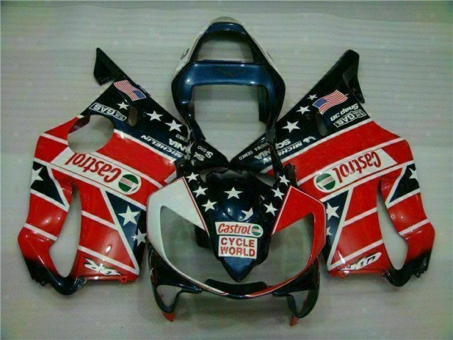 Buy 2001-2003 Red White Blue Castrol Cycle World Honda CBR600 F4i Motorcycle Fairings Kits Buy 2001-2003 Red White Blue Castrol Cycle World Honda CBR600 F4i Motorcycle Fairings Kits