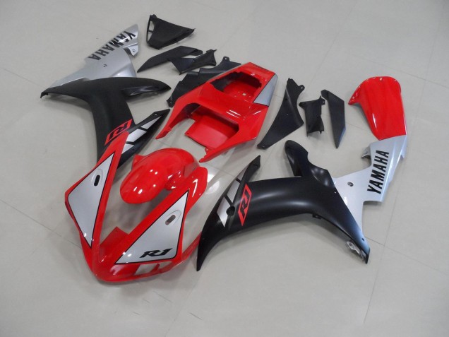 Buy 2002-2003 Red Matte Silver Yamaha YZF R1 Motorcycle Fairing Kit