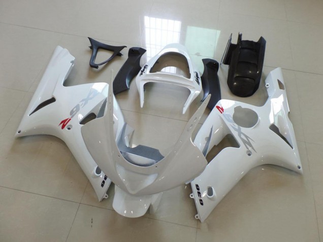 Buy 2003-2004 White with Silver Decals Kawasaki ZX6R Motorcycle Fairings Buy 2003-2004 White with Silver Decals Kawasaki ZX6R Motorcycle Fairings