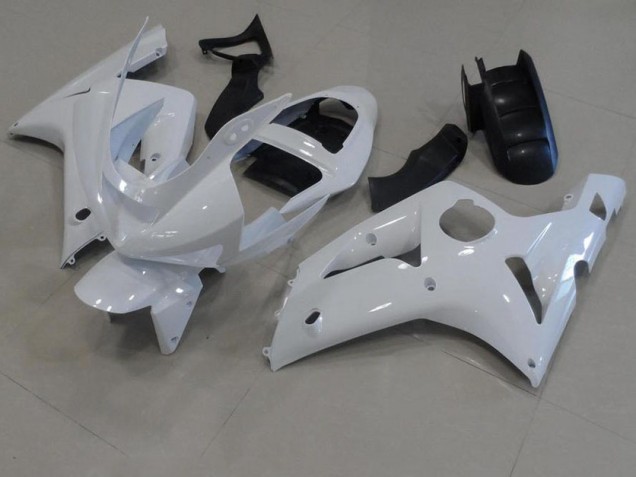 Buy 2003-2004 White Kawasaki ZX6R Bike Fairings Buy 2003-2004 White Kawasaki ZX6R Bike Fairings