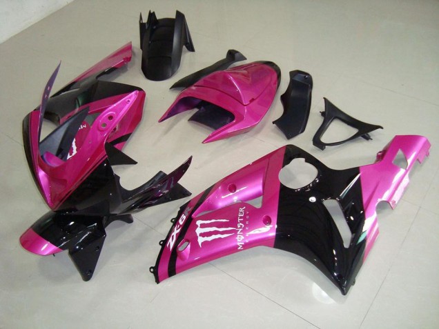 Buy 2003-2004 Pink Black Monster Kawasaki ZX6R Bike Fairing Kit Buy 2003-2004 Pink Black Monster Kawasaki ZX6R Bike Fairing Kit