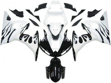 Buy 2003-2005 White Flame Black Yamaha YZF R6 Motorcycle Fairings Kits