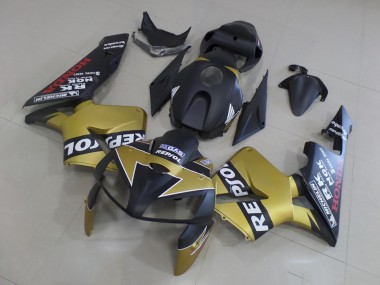 Buy 2005-2006 Black Gold Repsol Honda CBR600RR Motorcycle Fairings Kit