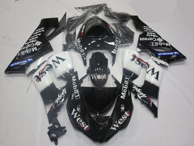 Buy 2005-2006 White Black Kawasaki ZX6R Motorcycle Fairing