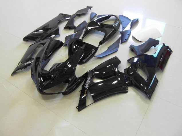 Buy 2005-2006 Glossy Black Silver Decals Kawasaki ZX6R Motorcycle Fairings Kit Buy 2005-2006 Glossy Black Silver Decals Kawasaki ZX6R Motorcycle Fairings Kit