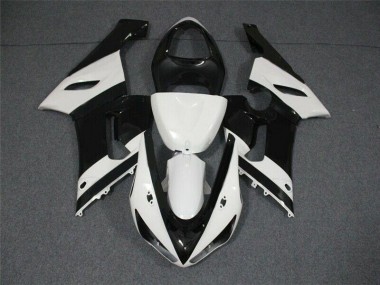 Buy 2005-2006 Black White Kawasaki ZX6R Motorcycle Replacement Fairings