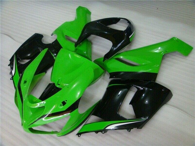 Buy 2005-2006 Green White Black Kawasaki ZX6R Motorcyle Fairings