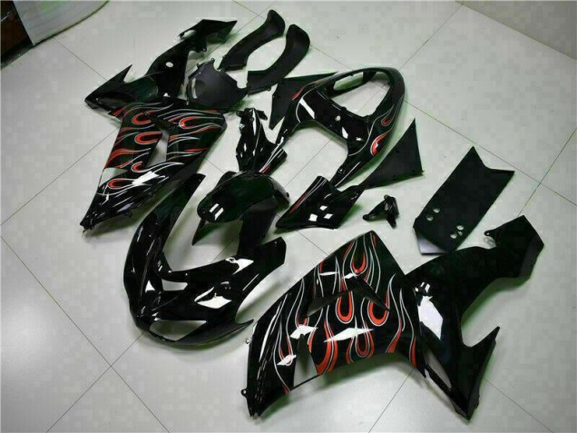 Buy 2006-2007 Black Red Flame Kawasaki ZX10R Motorcyle Fairings Buy 2006-2007 Black Red Flame Kawasaki ZX10R Motorcyle Fairings