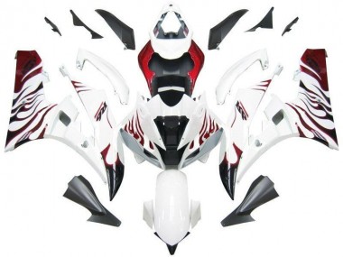 Buy 2006-2007 White Red Flame Yamaha YZF R6 Motorcycle Fairing