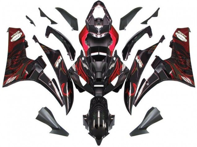 Buy 2006-2007 Black Red Flame Yamaha YZF R6 Bike Fairing