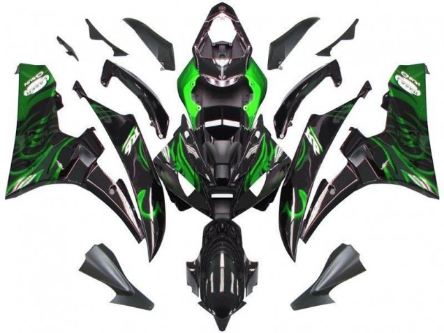 Buy 2006-2007 Black Green Flame Yamaha YZF R6 Bike Fairing Kit Buy 2006-2007 Black Green Flame Yamaha YZF R6 Bike Fairing Kit