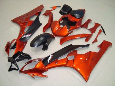 Buy 2006-2007 Orange Matte Black Yamaha YZF R6 Motorcycle Fairing Kits