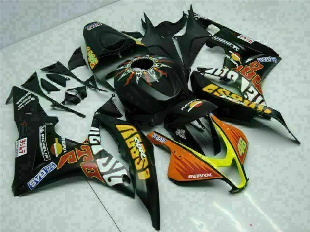 Buy 2007-2008 Black Yellow Repsol 46 Honda CBR600RR Motorcycle Bodywork Buy 2007-2008 Black Yellow Repsol 46 Honda CBR600RR Motorcycle Bodywork
