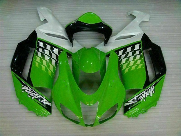 Buy 2007-2008 Green White Ninja Kawasaki ZX6R Motorbike Fairing