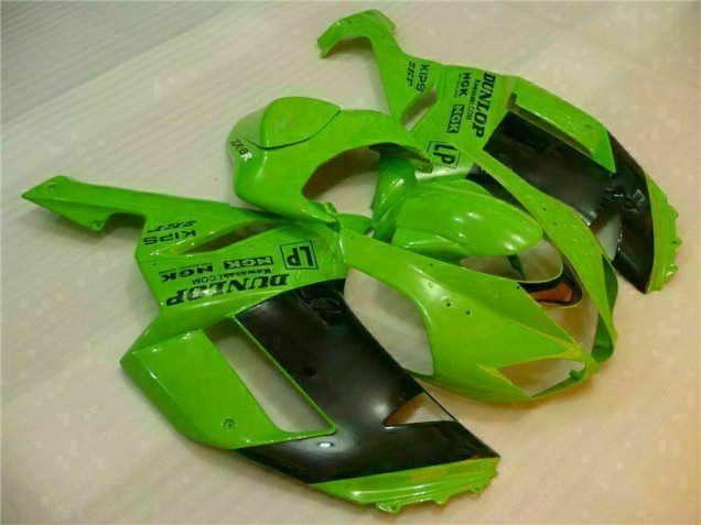 Buy 2007-2008 Green Black Dunlop Kawasaki ZX6R Motorbike Fairing Kits Buy 2007-2008 Green Black Dunlop Kawasaki ZX6R Motorbike Fairing Kits