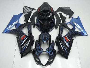 Buy 2007-2008 Black Blue Flame Suzuki GSXR 1000 K7 Motorcycle Fairing Kit