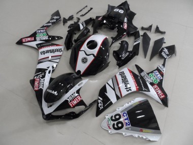 Buy 2007-2008 Black White Stickers Packs Yamaha YZF R1 Motorcycle Fairings Kit