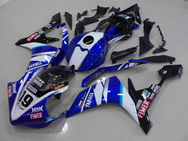 Buy 2007-2008 White Blue Yamaha YZF R1 Moto Fairings