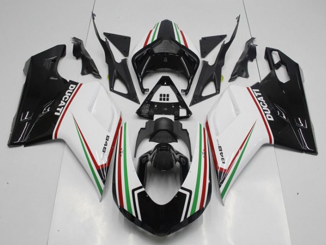 Buy 2007-2014 Black Green and White Ducati 848 1098 1198 Motorcycle Fairing Kit Buy 2007-2014 Black Green and White Ducati 848 1098 1198 Motorcycle Fairing Kit