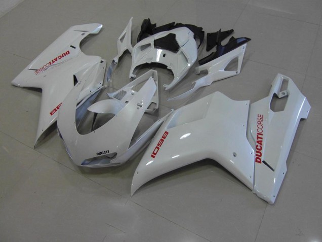 Buy 2007-2014 Pearl White with Red Decals Ducati 848 1098 1198 Motorcyle Fairings Buy 2007-2014 Pearl White with Red Decals Ducati 848 1098 1198 Motorcyle Fairings