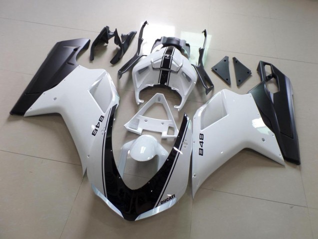 Buy 2007-2014 White and Black Stripe Ducati 848 1098 1198 Replacement Fairings Buy 2007-2014 White and Black Stripe Ducati 848 1098 1198 Replacement Fairings