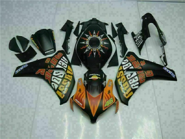 Buy 2008-2011 Orange Black Honda CBR1000RR Motorcyle Fairings