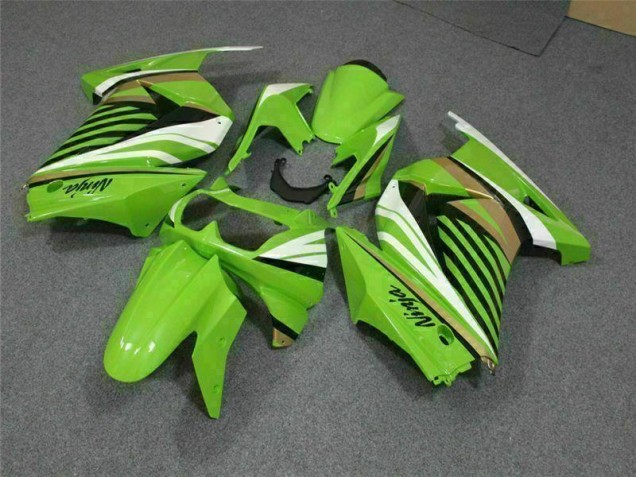 Buy 2008-2012 Green White Black Ninja Kawasaki EX250 Replacement Motorcycle Fairings Buy 2008-2012 Green White Black Ninja Kawasaki EX250 Replacement Motorcycle Fairings