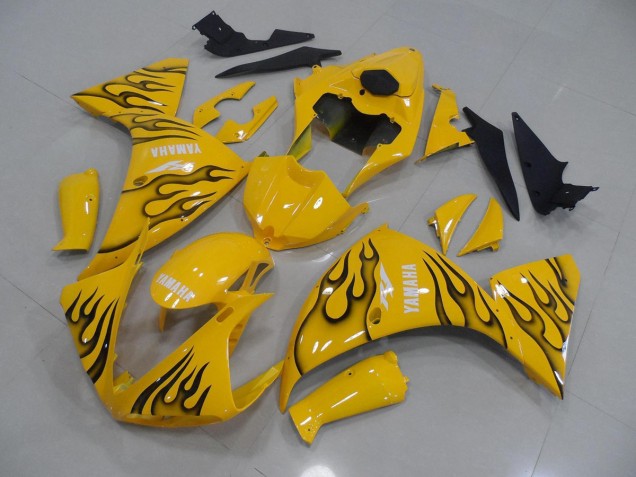 Buy 2009-2011 Yellow Black Flame Yamaha YZF R1 Motorcycle Fairings