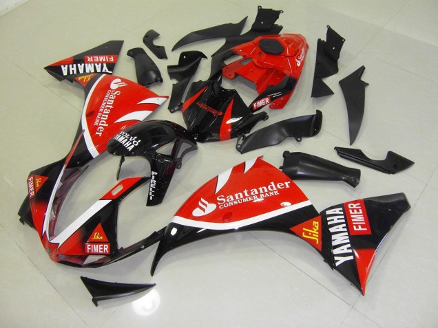 Buy 2009-2011 Red Black Santander Yamaha YZF R1 Replacement Fairings