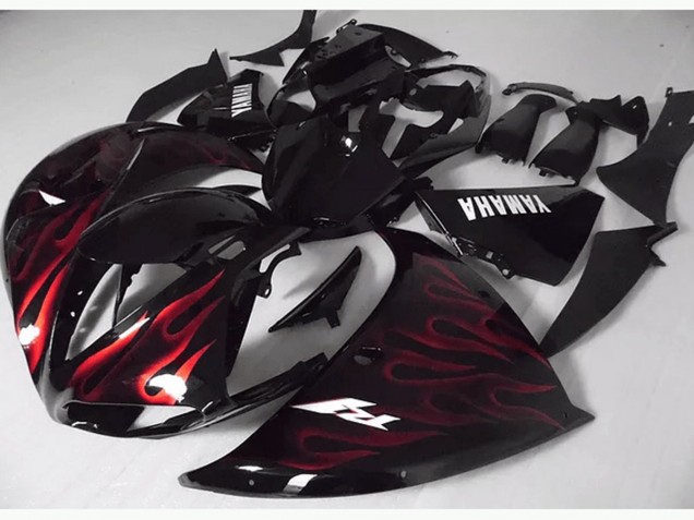 Buy 2009-2011 Red Black Flame Yamaha YZF R1 Bike Fairings