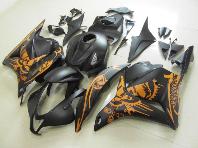 Buy 2009-2012 Matte Black Orange Sticker Honda CBR600RR Motorcycle Fairings