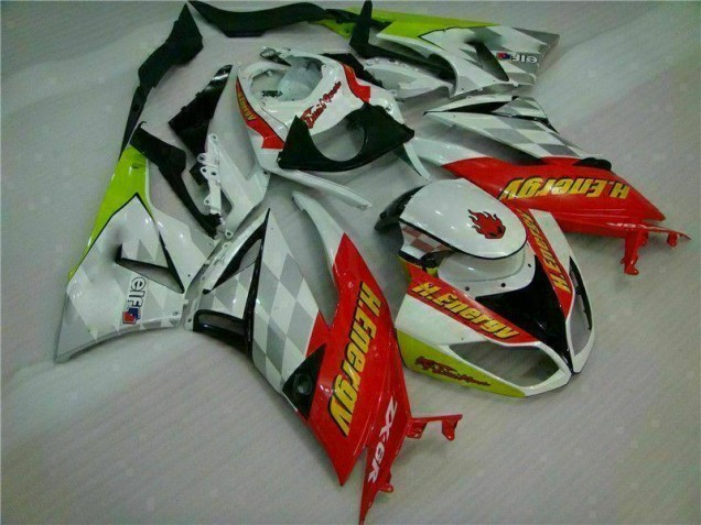 Buy 2009-2012 White Red H. Energy Kawasaki ZX6R Motorcycle Fairings Kit