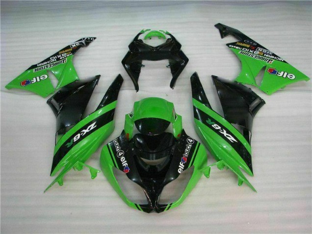 Buy 2009-2012 Black Green Kawasaki ZX6R Motorcycle Fairing