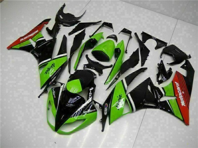 Buy 2009-2012 Green Black Red Kawasaki ZX6R Bike Fairing