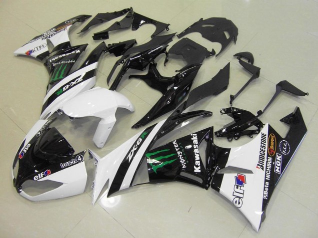 Buy 2009-2012 White Monster Kawasaki ZX6R Moto Fairings Buy 2009-2012 White Monster Kawasaki ZX6R Moto Fairings