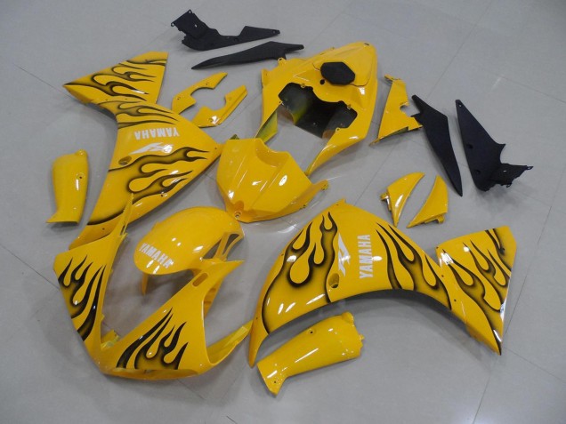 Buy 2012-2014 Yellow Black Flame Yamaha YZF R1 Motorcyle Fairings
