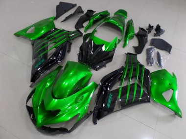 Buy 2012-2021 Candy Green and Black Kawasaki ZX14R ZZR1400 Motorcycle Fairings Kits