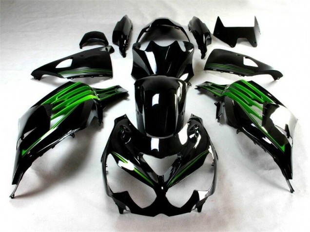 Buy 2012-2021 Black Green Kawasaki ZX14R ZZR1400 Motorcylce Fairings