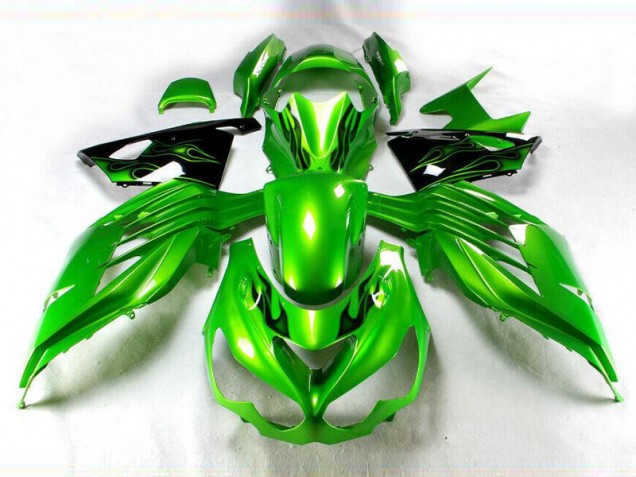 Buy 2012-2021 Green Black Kawasaki ZX14R ZZR1400 Motorcycle Fairings Kit