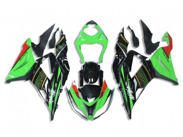 Buy 2013-2018 Green Black Kawasaki ZX6R Bike Fairing Kit