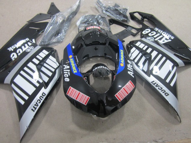 Buy 2007-2014 Black White Advance Alice Ducati 1098 Replacement Fairings Buy 2007-2014 Black White Advance Alice Ducati 1098 Replacement Fairings