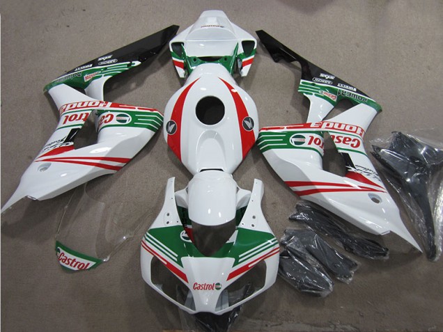 Buy 2006-2007 White Green Red Castrol Honda CBR1000RR Motorcycle Fairings Kit Buy 2006-2007 White Green Red Castrol Honda CBR1000RR Motorcycle Fairings Kit