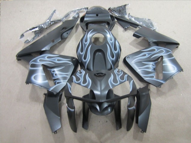 Buy 2005-2006 Black Silver Flame Honda CBR600RR Replacement Motorcycle Fairings